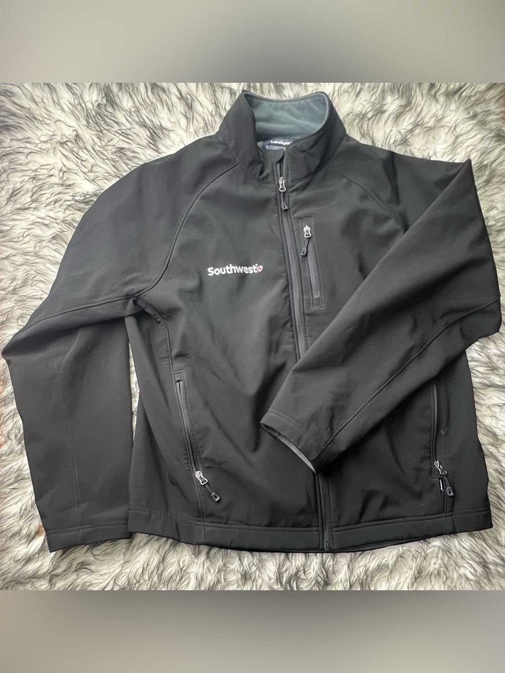 Southwest Airlines Black Softshell Jacket - Men's Windproof Coat